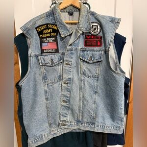 Harley-Davidson Blue Denim Vest with Patches